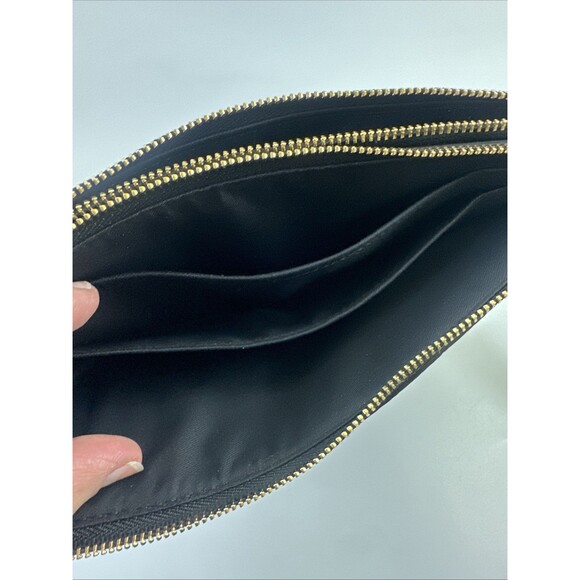 Coach Double Zip Wallet Wrislet Black Pebbled Soft Leather Small F53561 Card - Picture 13 of 16